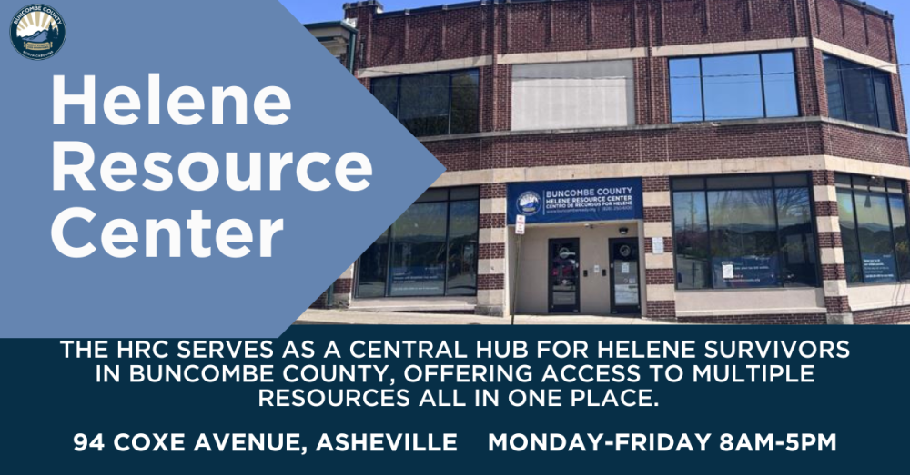 Helene Resource center brick building with text